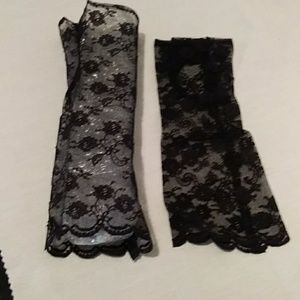 Black Lace Fingerless Gloves Gothic Wedding Gloves
